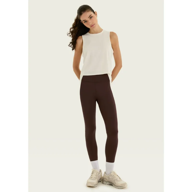 Calca Legging Esportiva Feminina Com Recorte - Marrom M
