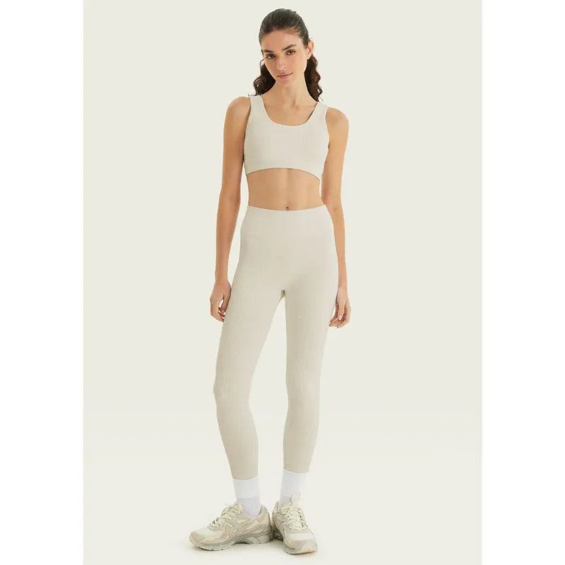 Calça Legging Feminina Canelada Sem Costura - Off white G