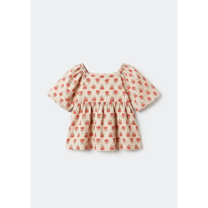 Blusa Infantil Menina Em Algodão Anarruga - Off white 012