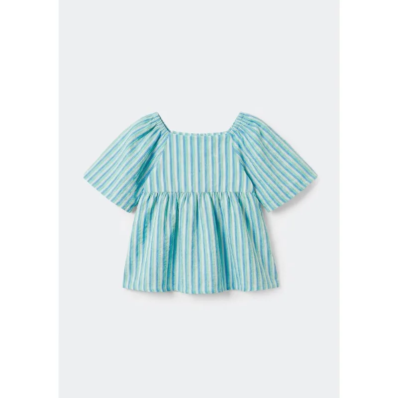 Blusa Infantil Menina Em Algodão Anarruga - Azul 016