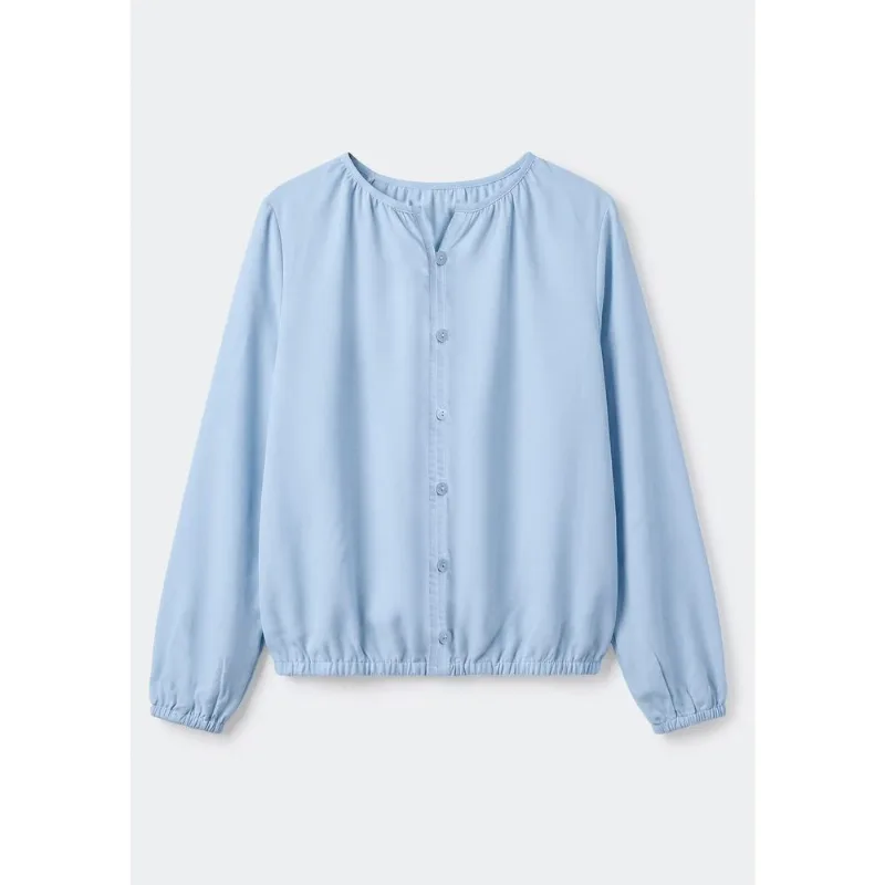 Blusa Bata Infantil Menina Manga Longa - Azul 014
