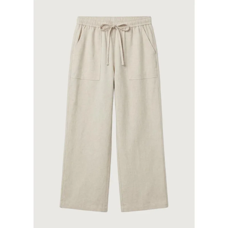 Calça Infantil Menina Reta Em Viscolinho - Natural 010