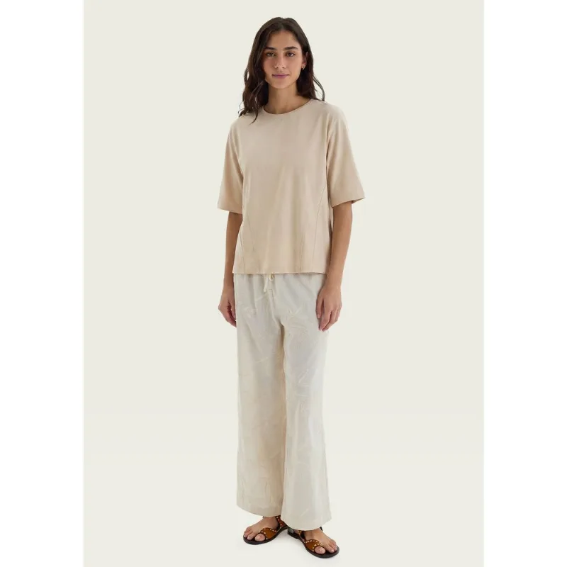 Camiseta Feminina Manga Curta Em Peach Touch - Creme XG