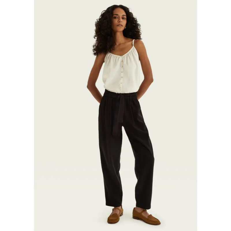 Calça Feminina Reta Com Amarração - Preto M