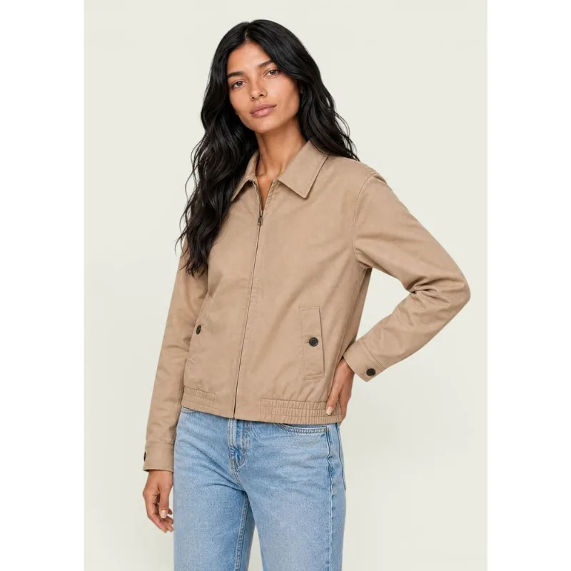 Jaqueta Feminina Bomber Com Bolso - Bege G