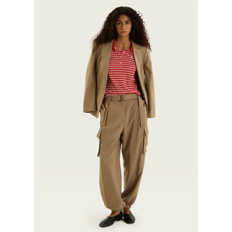 Calça Feminina Jogger Com Faixa - Bege 042