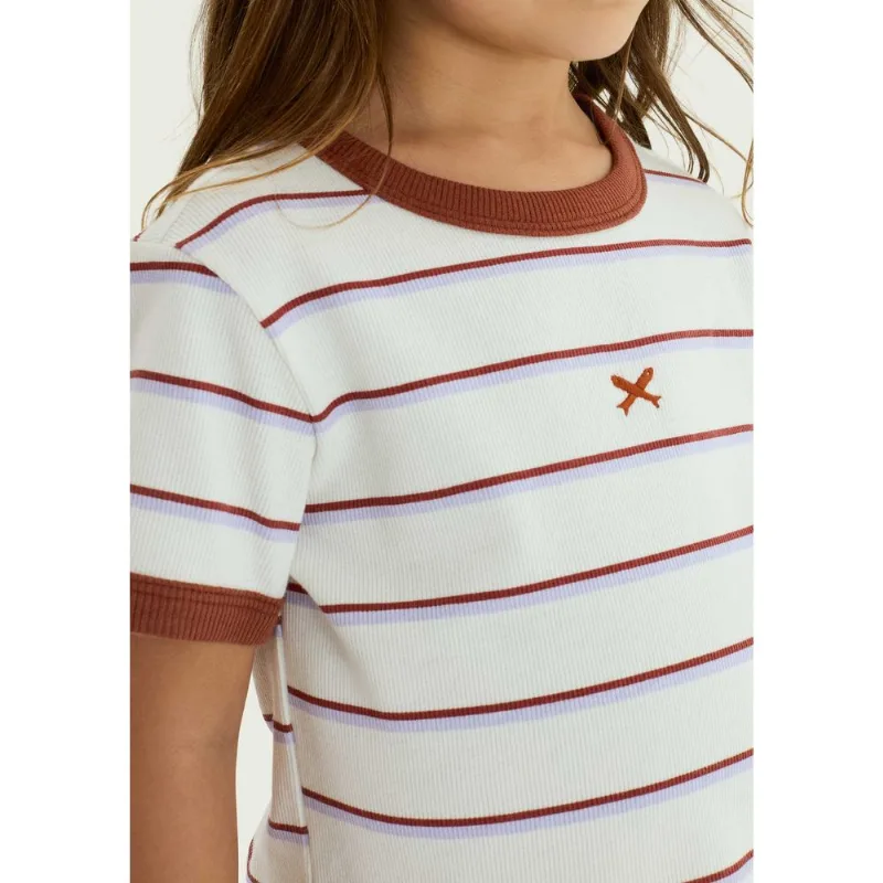 Blusa Infantil Menina Em Ribana Canelada - Marrom 006