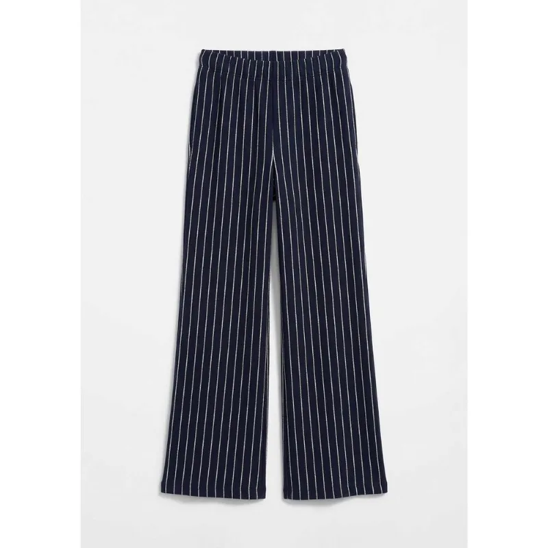 Calça Infantil Menina Wide Leg Listrada - Azul 012