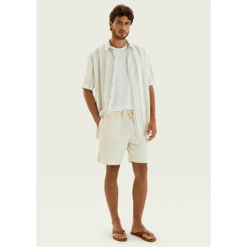 Bermuda Masculina Reta Em Moletinho - Natural M