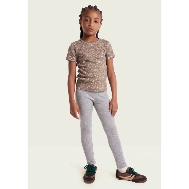 Calça Legging Básica Infantil Menina Em Ribana - Cinza 014
