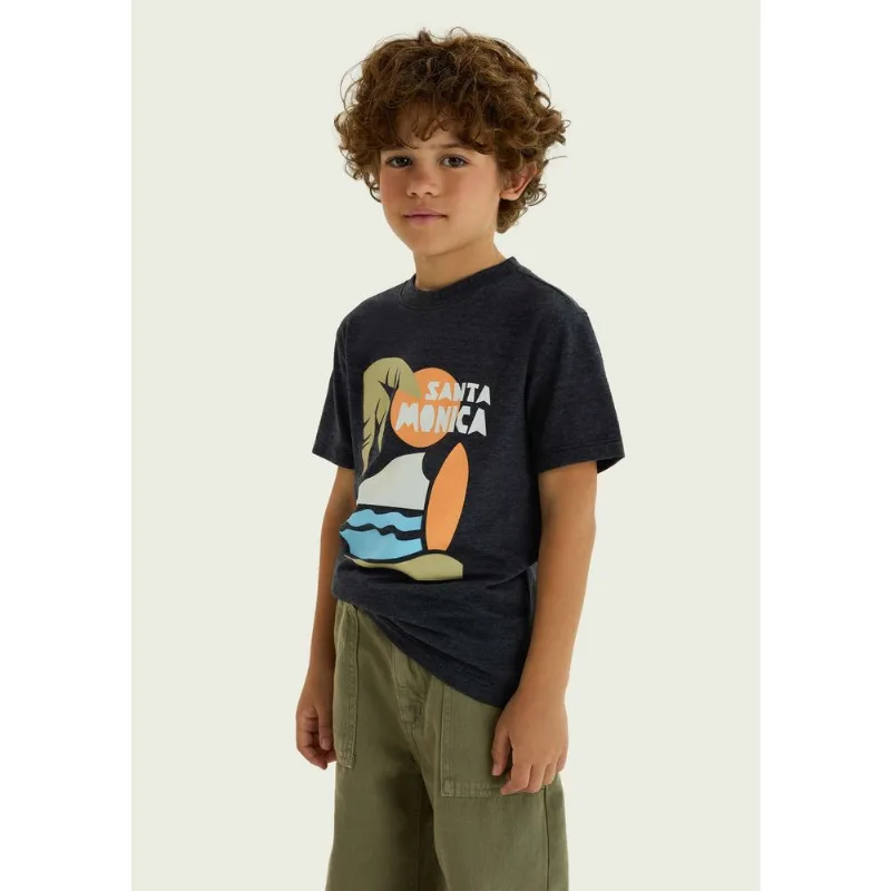 Camiseta Infantil Menino Manga Curta Com Estampa - Preto 016
