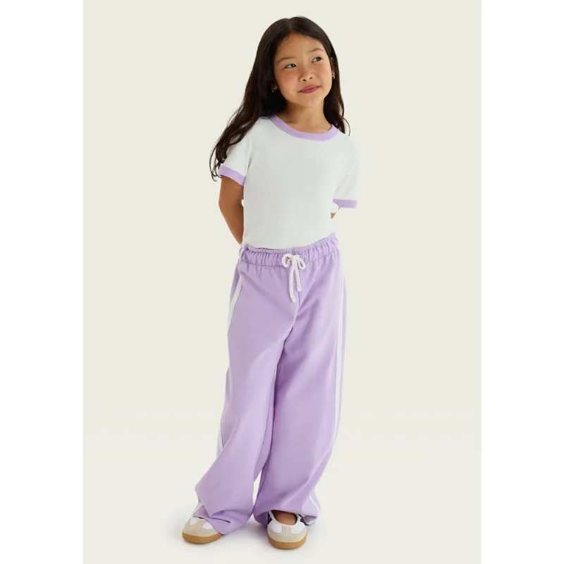 Calça Wide Leg Infantil Menina Em Moletom Peluciado - Lilás 014