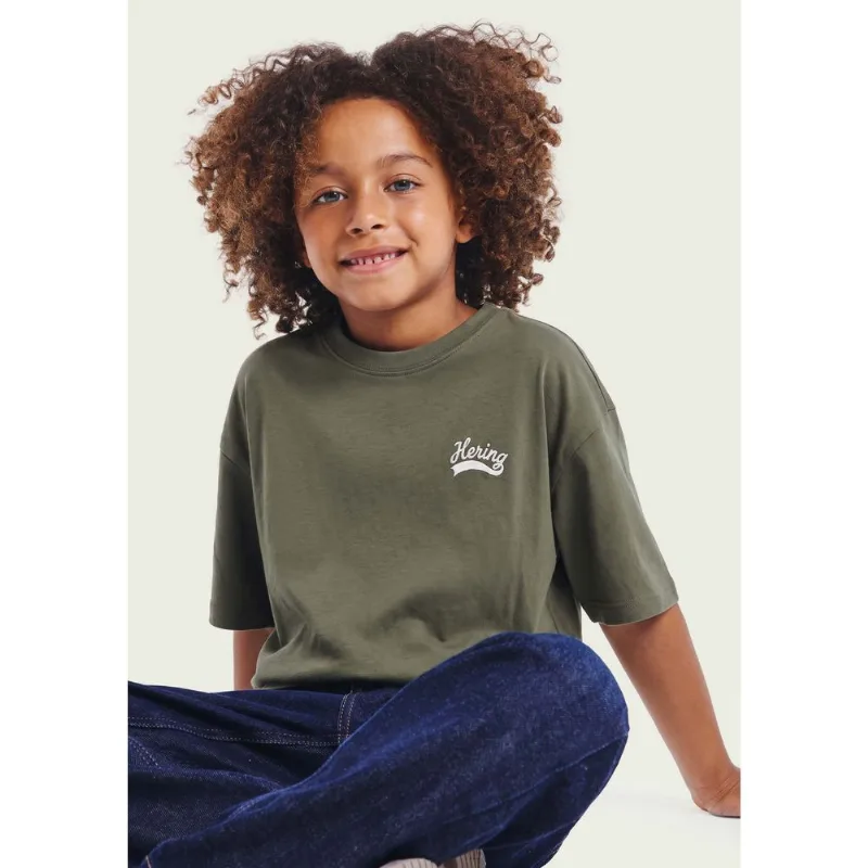 Camiseta Infantil Menino Oversized Bordada - Verde 008