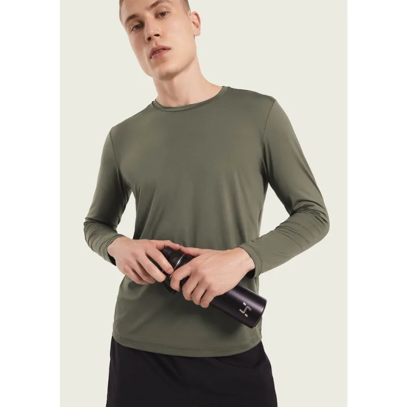 Camiseta Esportiva Masculina Manga Longa Proteção Uv - Verde M