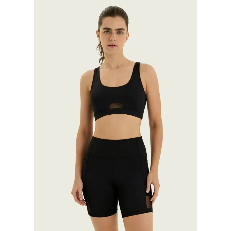 Bermuda Esportiva Feminina Elastizada - Preto XG