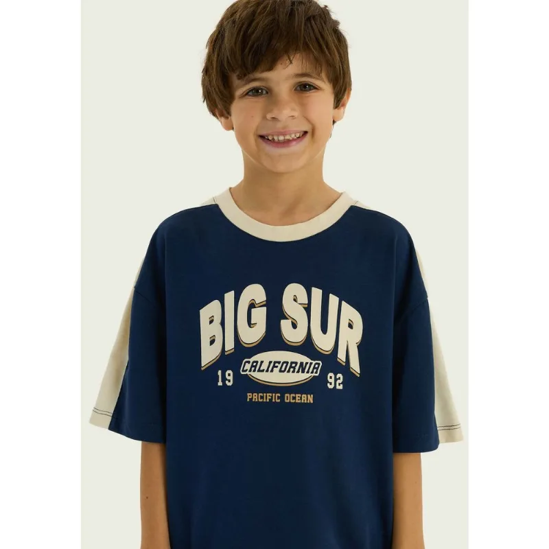 Camiseta Infantil Menino Com Estampa - Azul 010