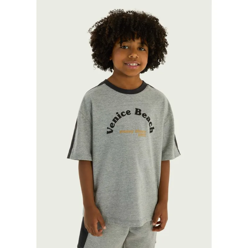 Camiseta Infantil Menino Com Estampa - Cinza 016