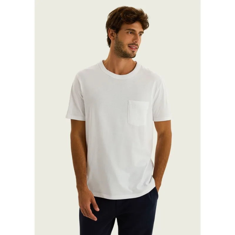Camiseta Masculina Manga Curta Com Bolso - Branco XG