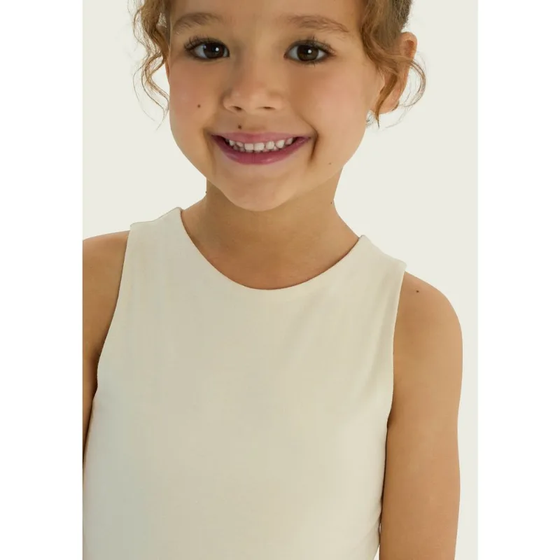 Body Infantil Menina Alças Médias - Creme 014