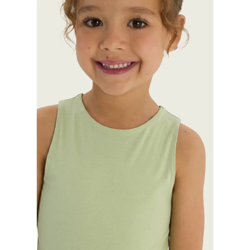Body Infantil Menina Alças Médias - Verde 014