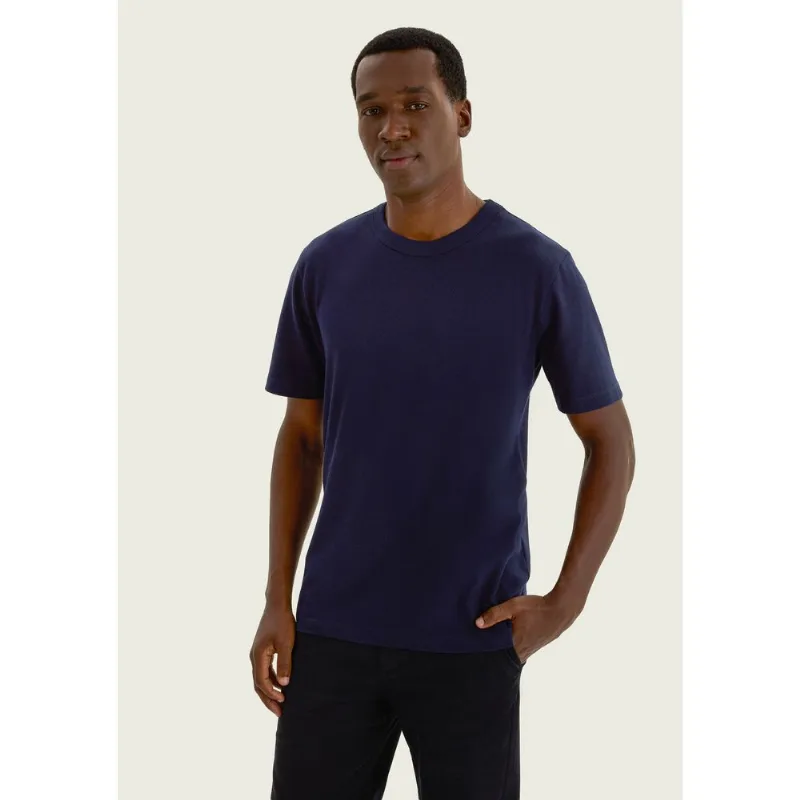 Camiseta Masculina Manga Curta Texturizada - Azul G