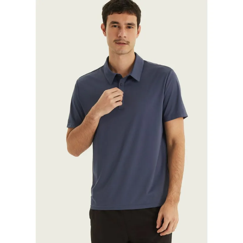 Camiseta Esportiva Masculina Gola Polo - Azul G