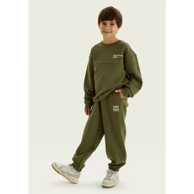 Calça Infantil Menino Jogger Em Moletom Peluciado - Verde 014