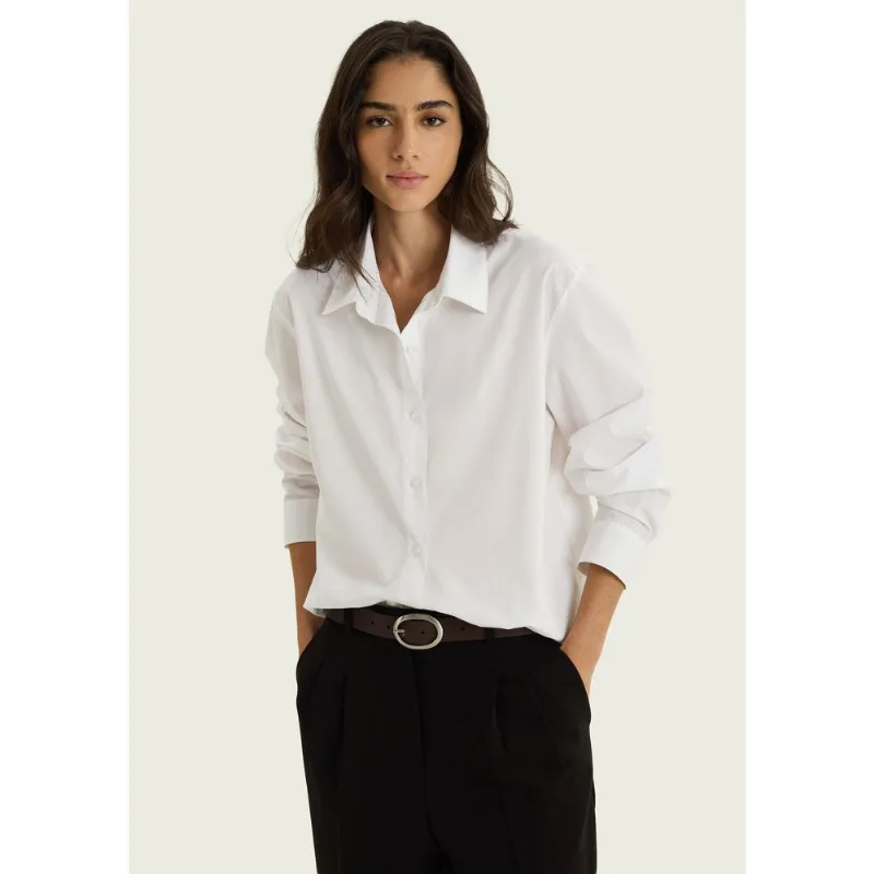 Camisa Feminina Manga Longa Box - Off white P