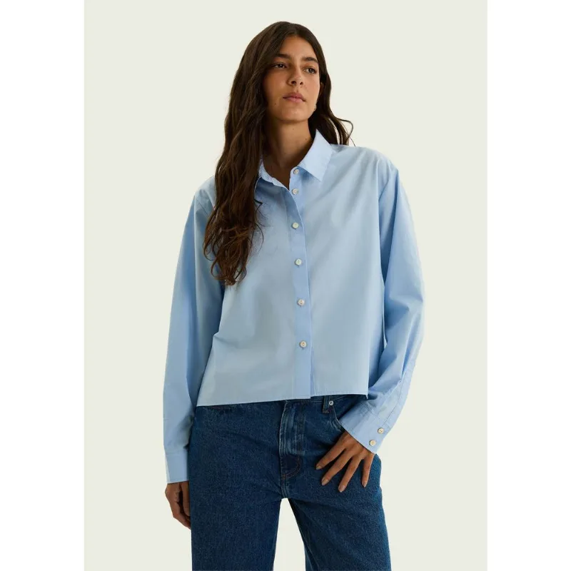 Camisa Feminina Manga Longa Box - Azul XG
