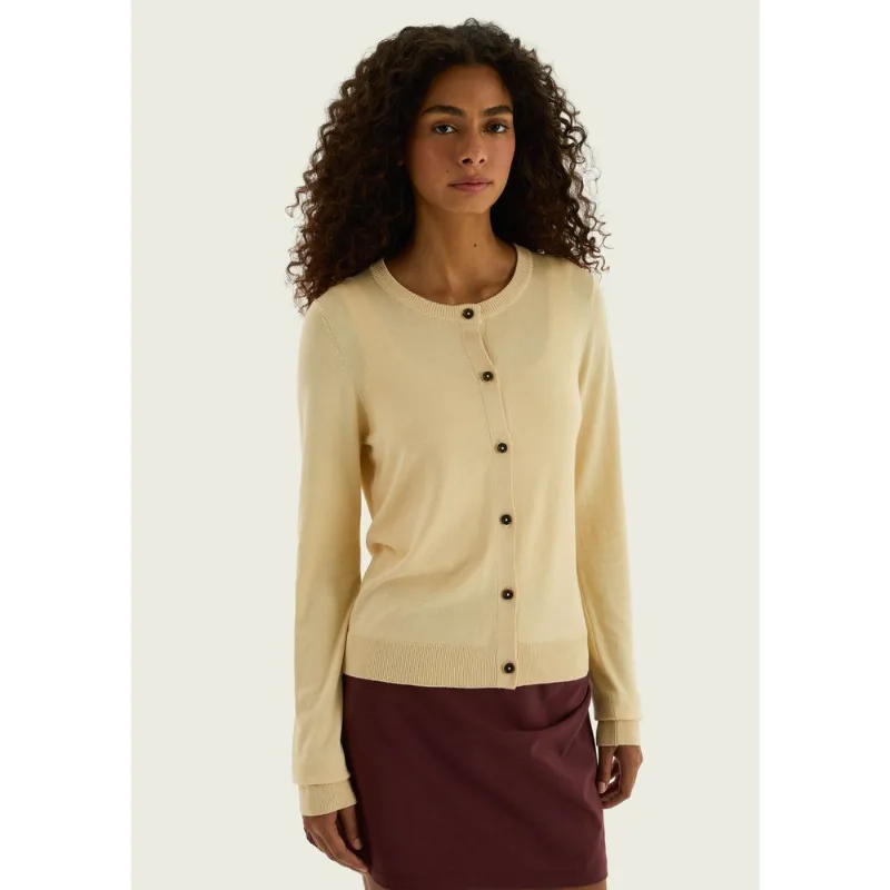 Cardigan Feminino Em Tricô Leve - Bege XG
