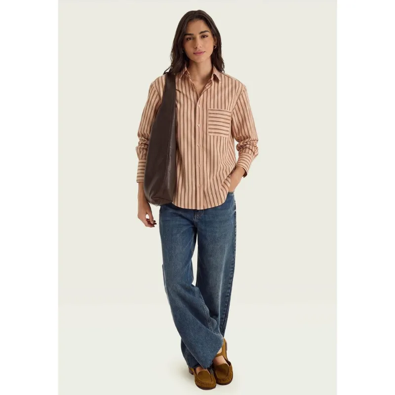 Camisa Feminina Fio Tinto Oversized - Creme G