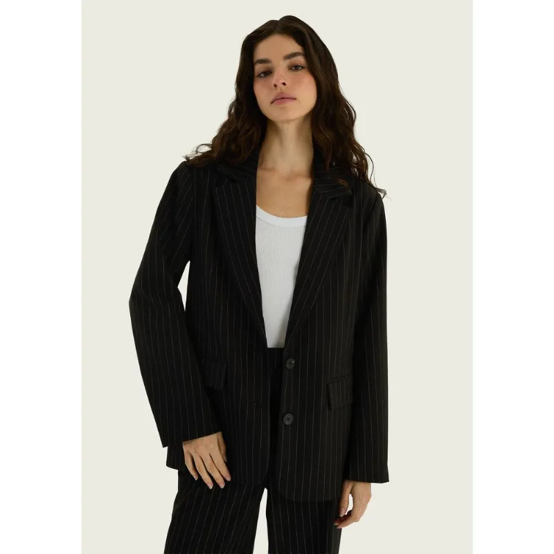 Blazer Feminino Risca De Giz - Preto P