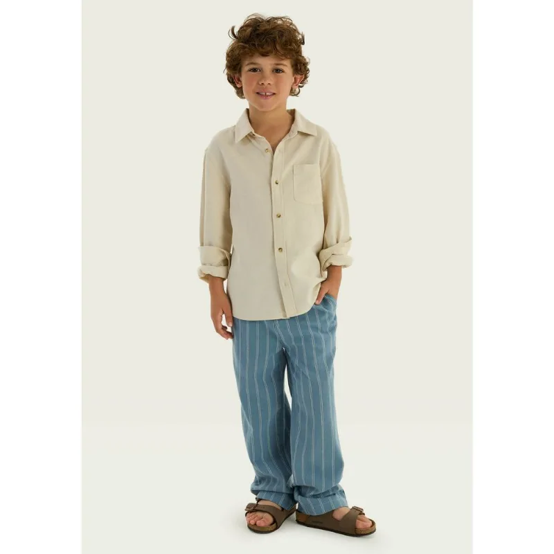 Calça Infantil Menino Fio Tinto Reta - Azul 010