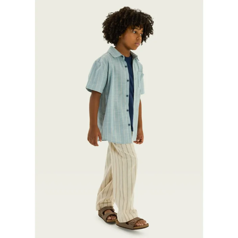 Calça Infantil Menino Fio Tinto Reta - Creme 016