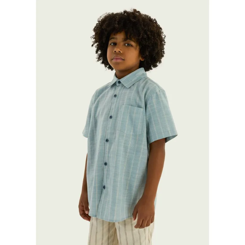 Camisa Infantil Menino Fio Tinto Listrada - Azul 002