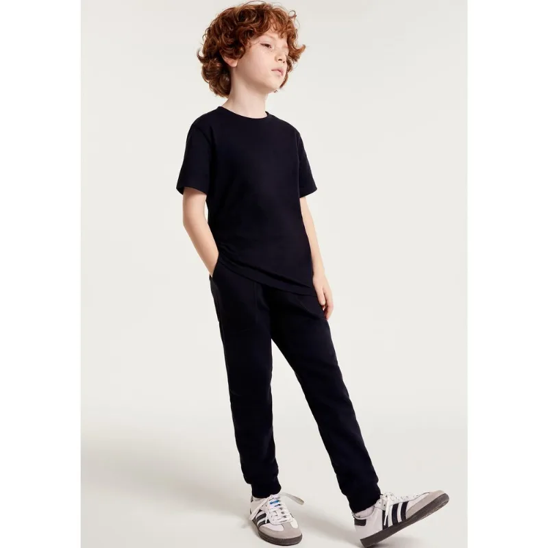 Calça Básica Infantil Menino Em Moletom Peluciado Com Bolso - Preto 002