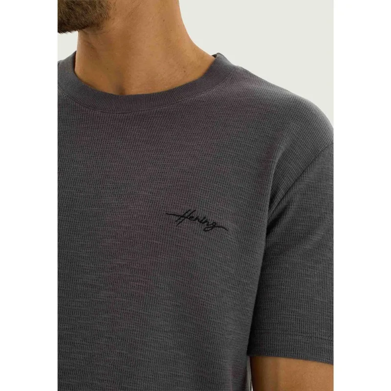 Camiseta Masculina Manga Curta Com Bordado - Cinza G