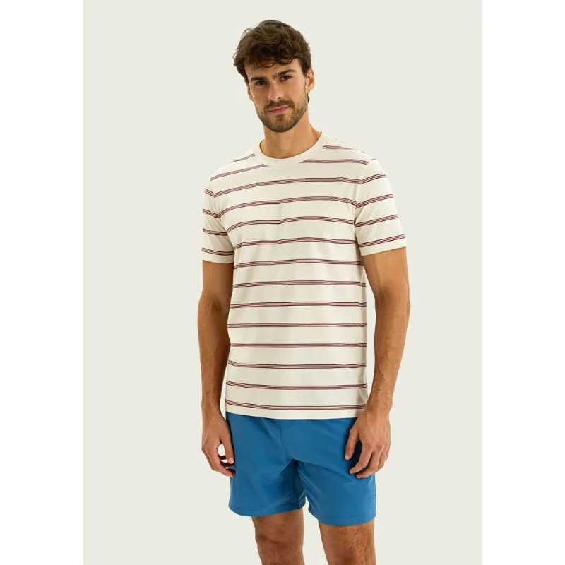 Camiseta Masculina Manga Curta Listrada - Bege XG