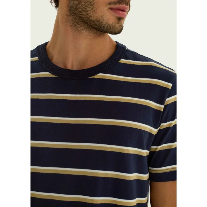 Camiseta Masculina Manga Curta Listrada - Azul M