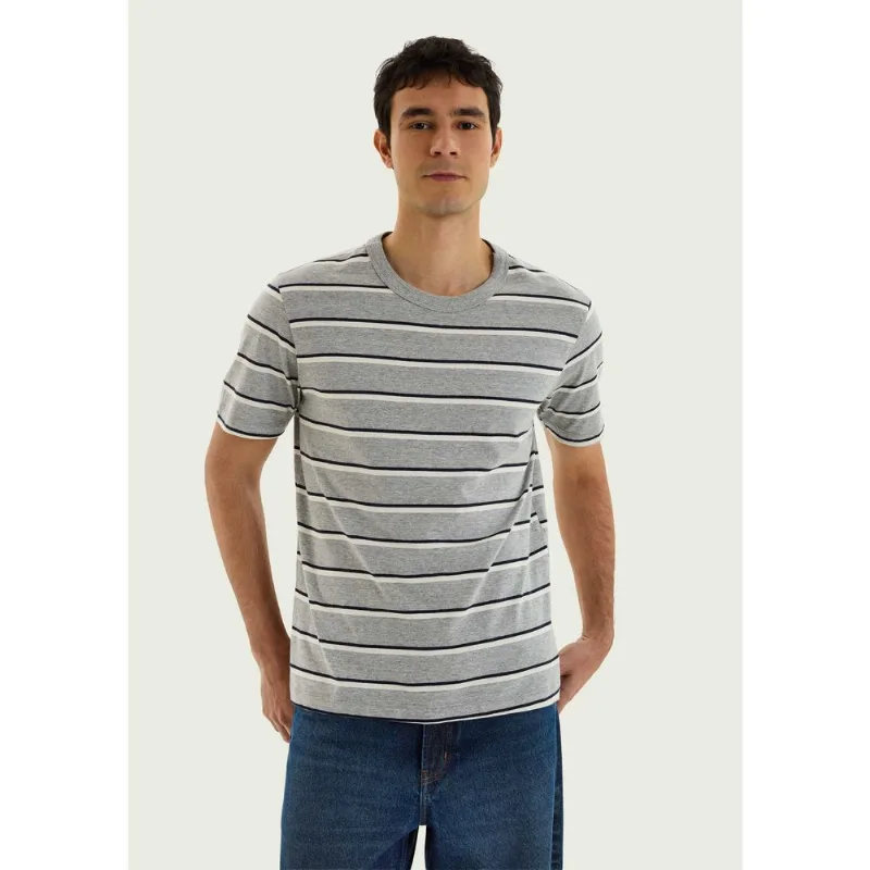 Camiseta Masculina Manga Curta Listrada - Cinza XXG