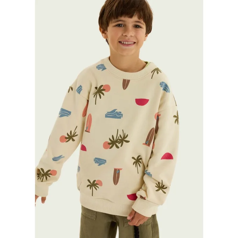 Blusão Infantil Menino Estampado - Creme 014
