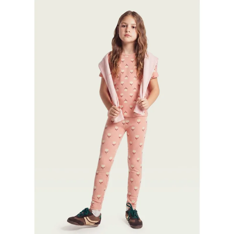 Calça Legging Infantil Menina Estampada - Rosa 014