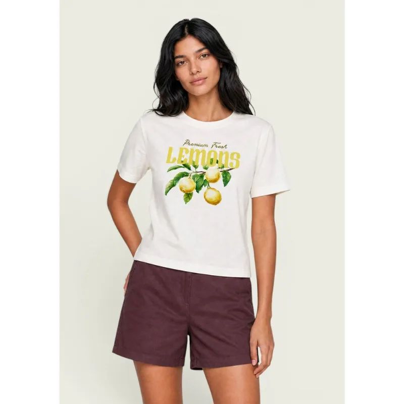 Blusa Feminina Manga Curta Estampada - Off white P