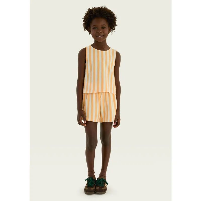 Conjunto Infantil Menina Fio Tinto Texturizado - Laranja 012