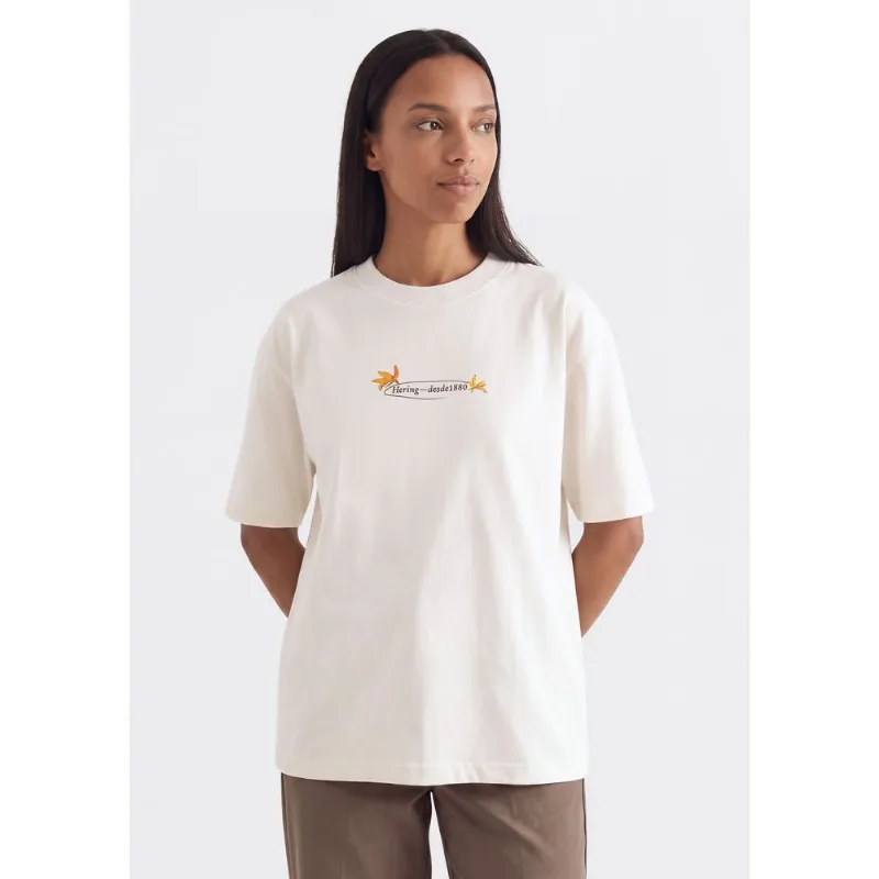 Blusa Feminina Manga Curta Estampada - Off white M