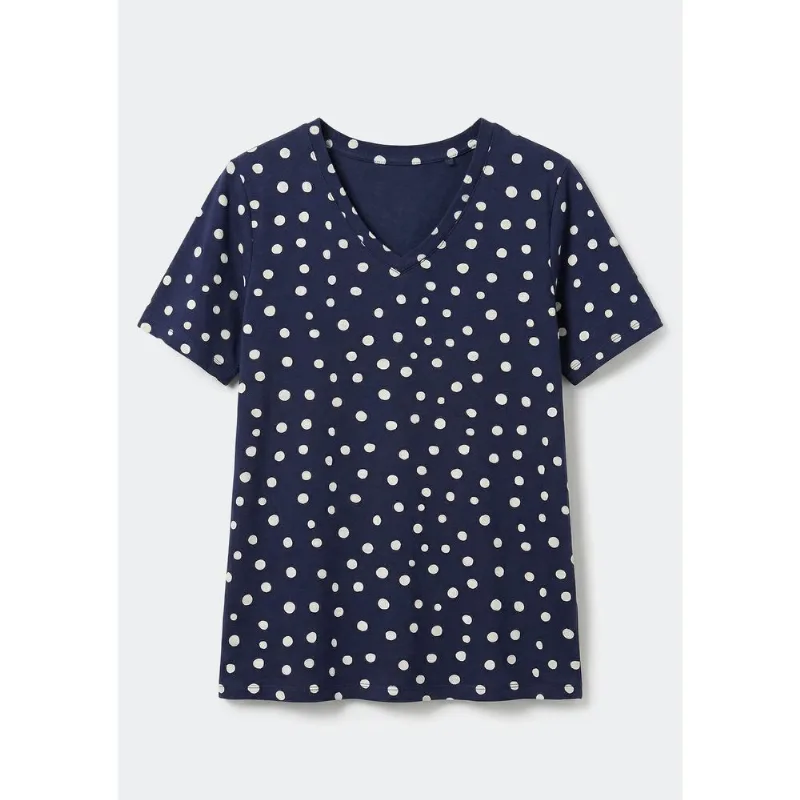 Blusa Feminina Estampada Em Viscose - Azul G