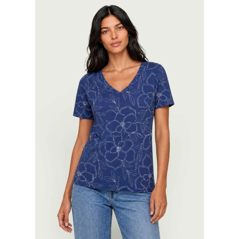 Blusa Feminina Estampada Em Viscose - Azul G