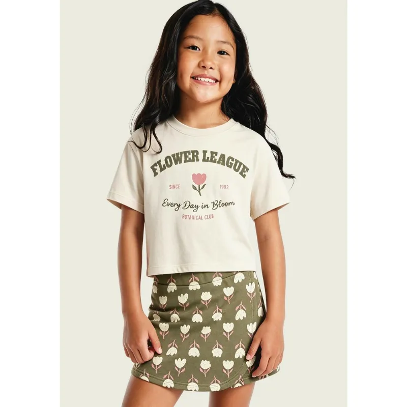 Conjunto Curto Infantil Menina Estampado - Off white 016