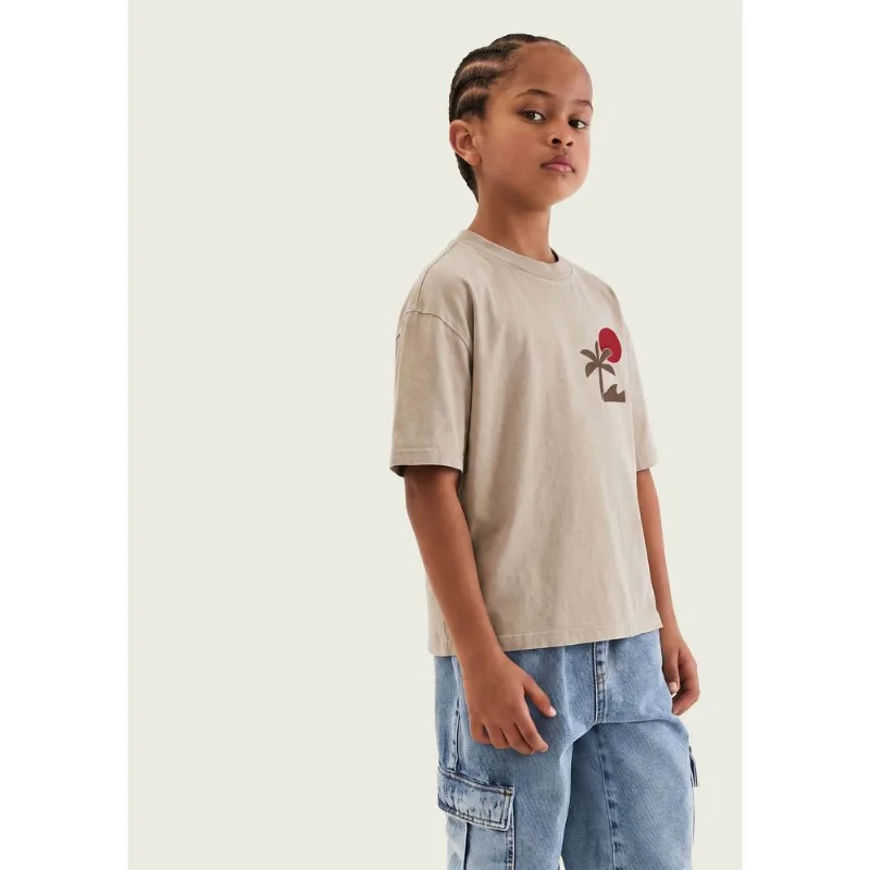Camiseta Infantil Menino Estampada Em Algodão - Bege 008
