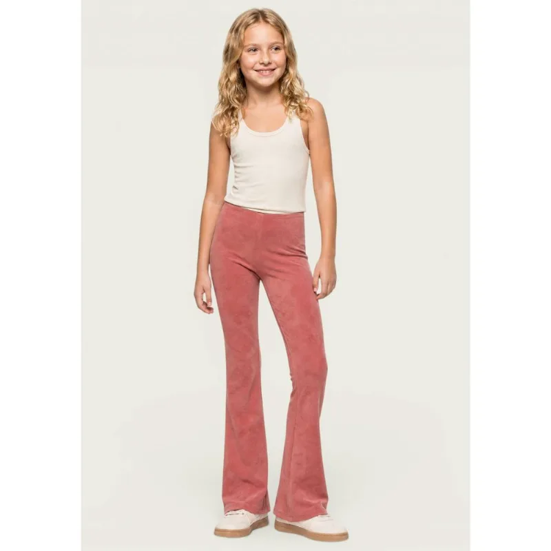 Calça Legging Infantil Em Ribana Estonada - Rosa 010